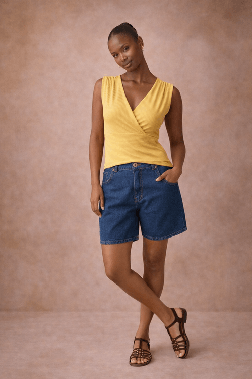 Blusa transpassada ombro frazido MEL